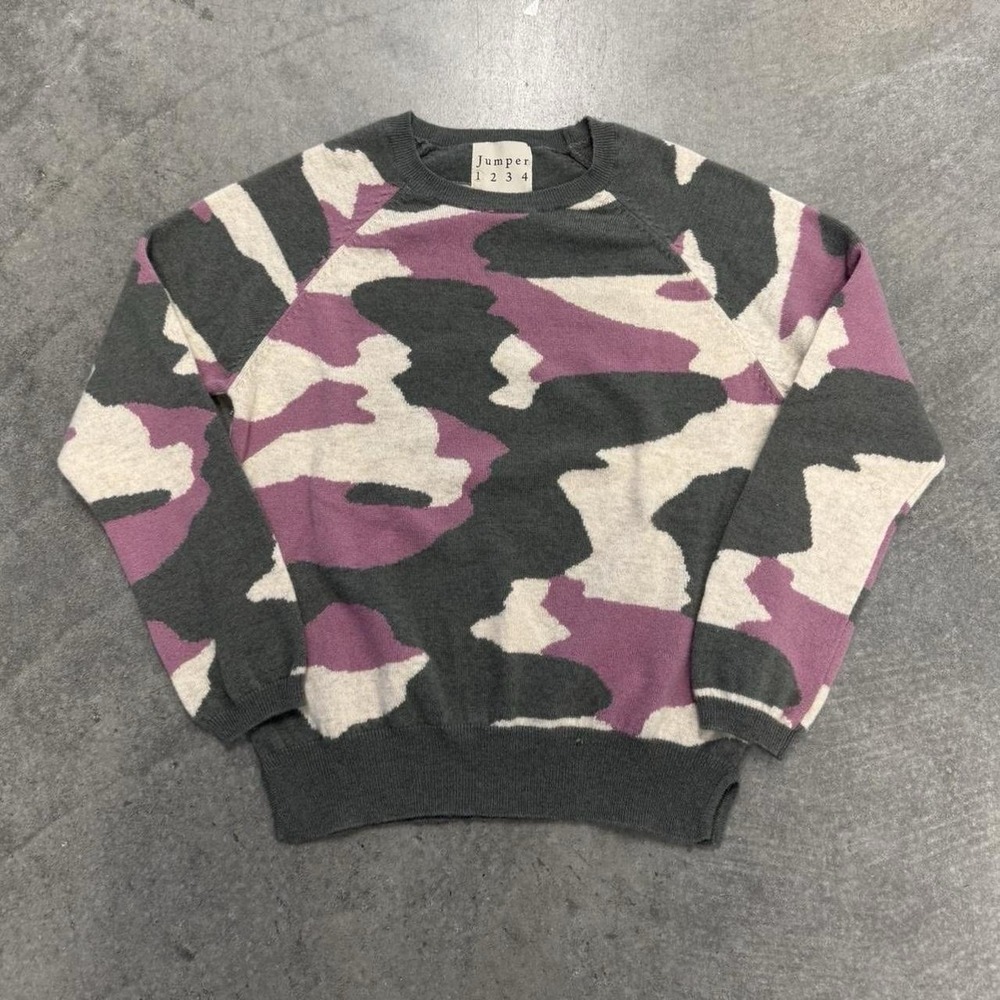 Women's Cashmere Sweater Camouflage Pink Jumper 1234 Gray White Pullover Small